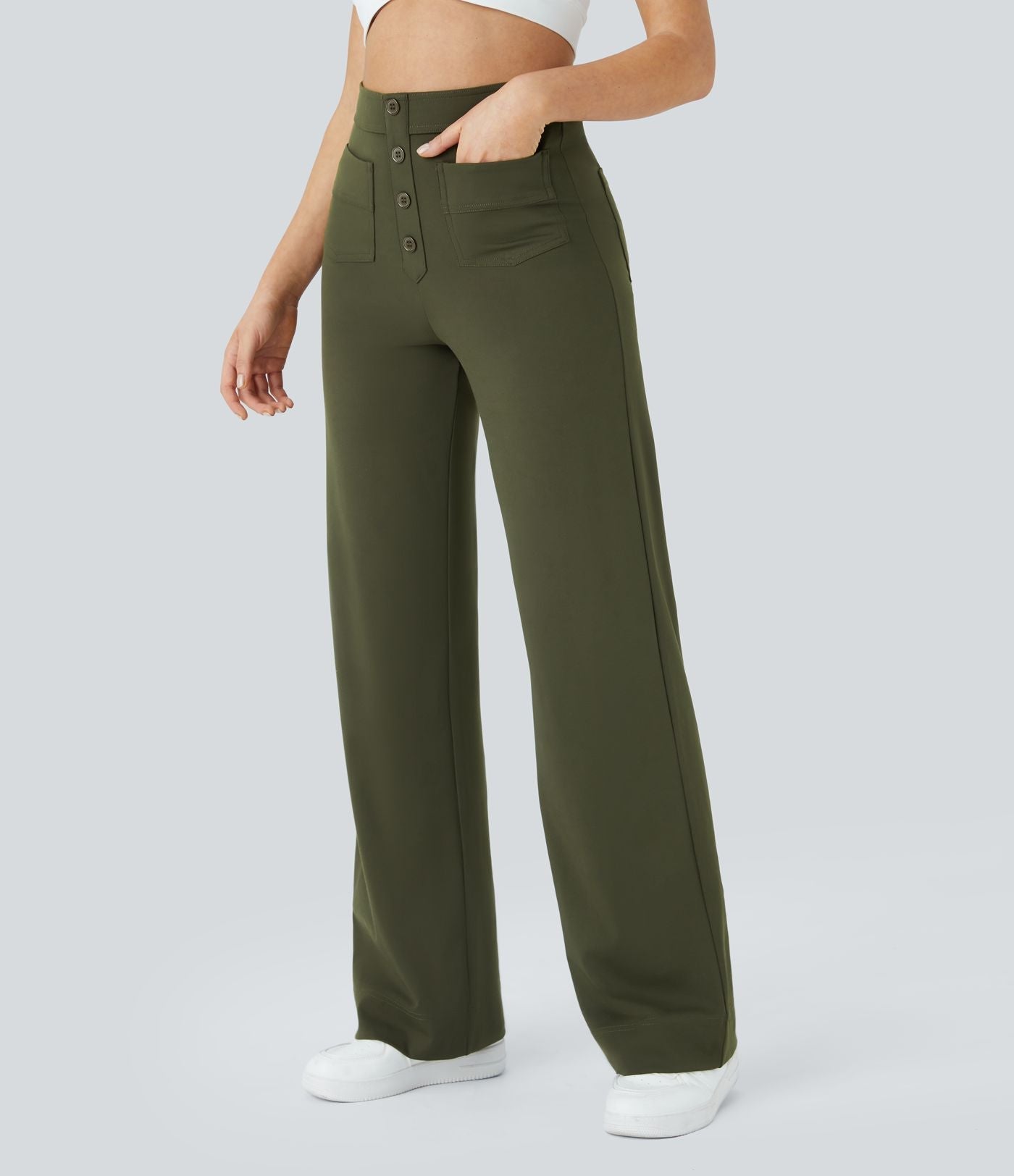 Bellara Flex™ | High-Waisted Stretch Trousers with Pockets