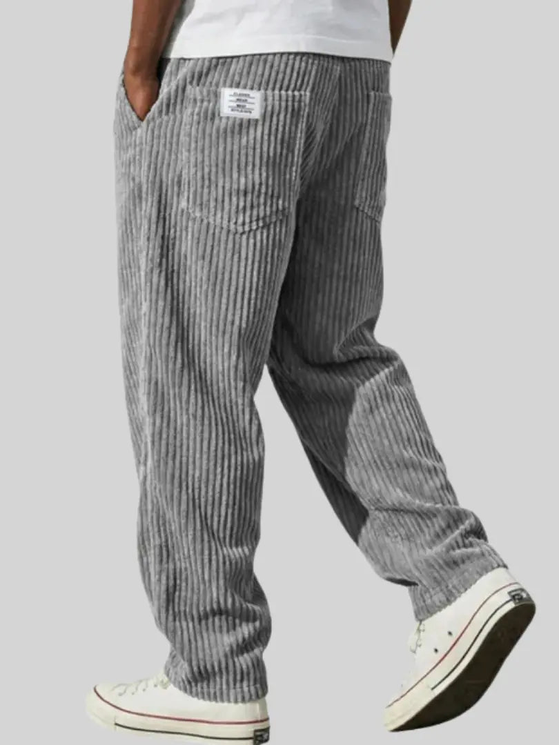 Men's Relaxed Corduroy Trousers with Drawstring Waist