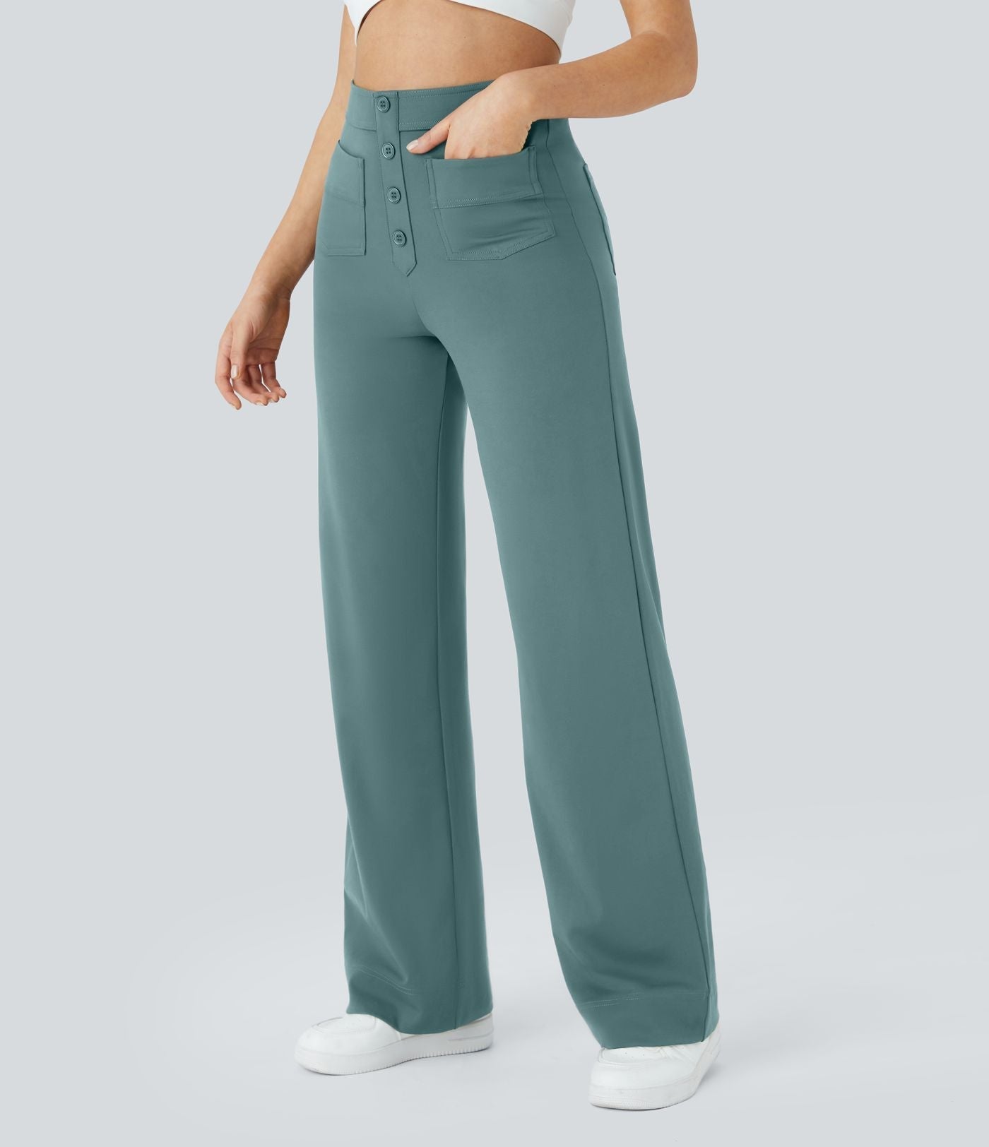 Bellara Flex™ | High-Waisted Stretch Trousers with Pockets