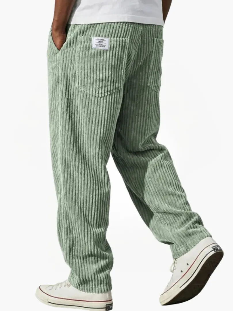 Men's Relaxed Corduroy Trousers with Drawstring Waist