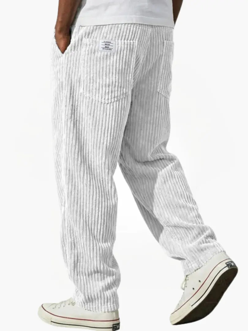 Men's Relaxed Corduroy Trousers with Drawstring Waist