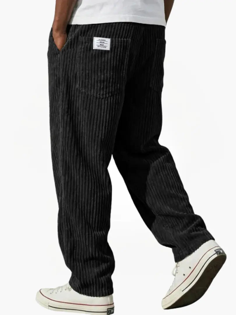 Men's Relaxed Corduroy Trousers with Drawstring Waist