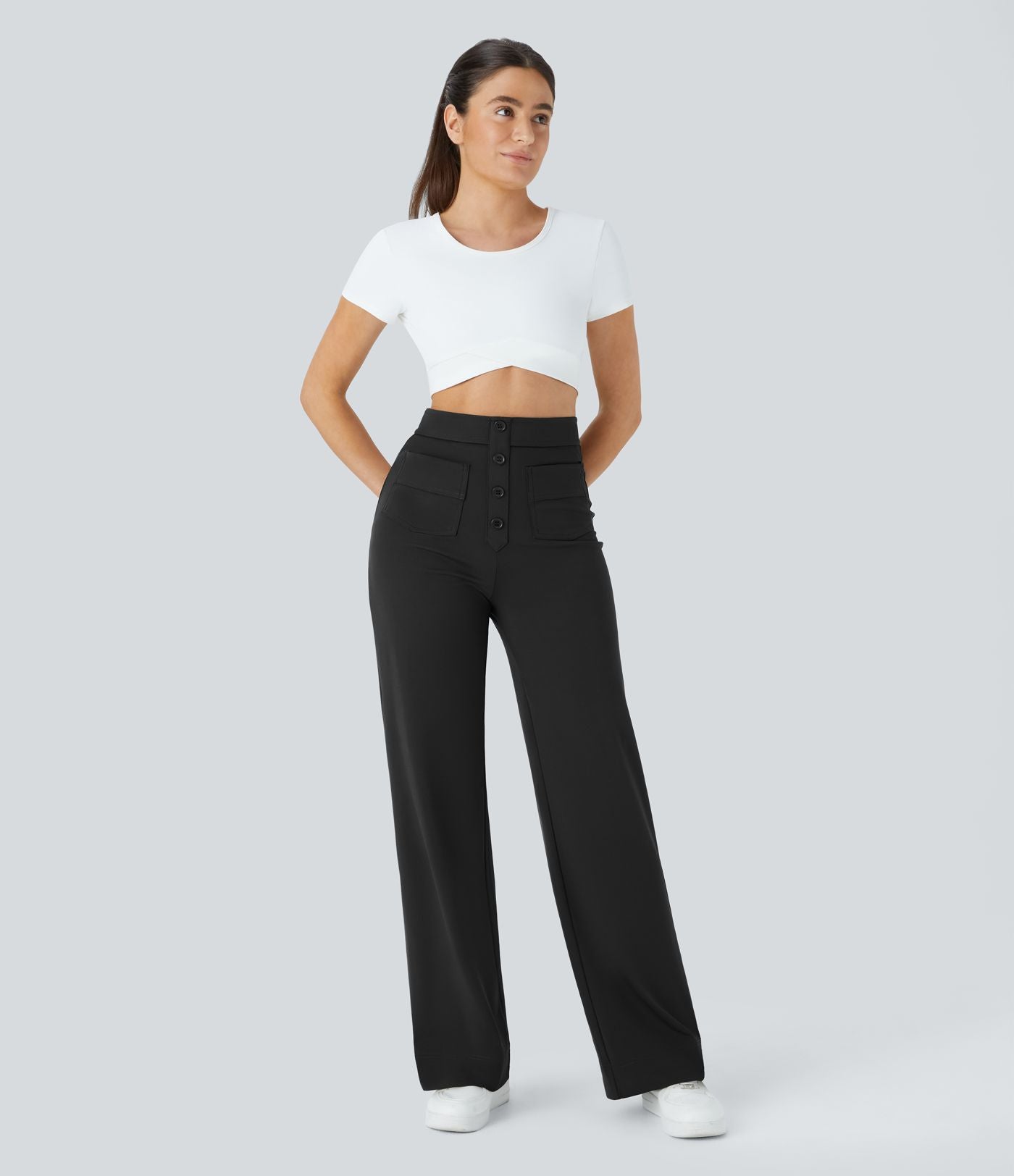 Bellara Flex™ | High-Waisted Stretch Trousers with Pockets