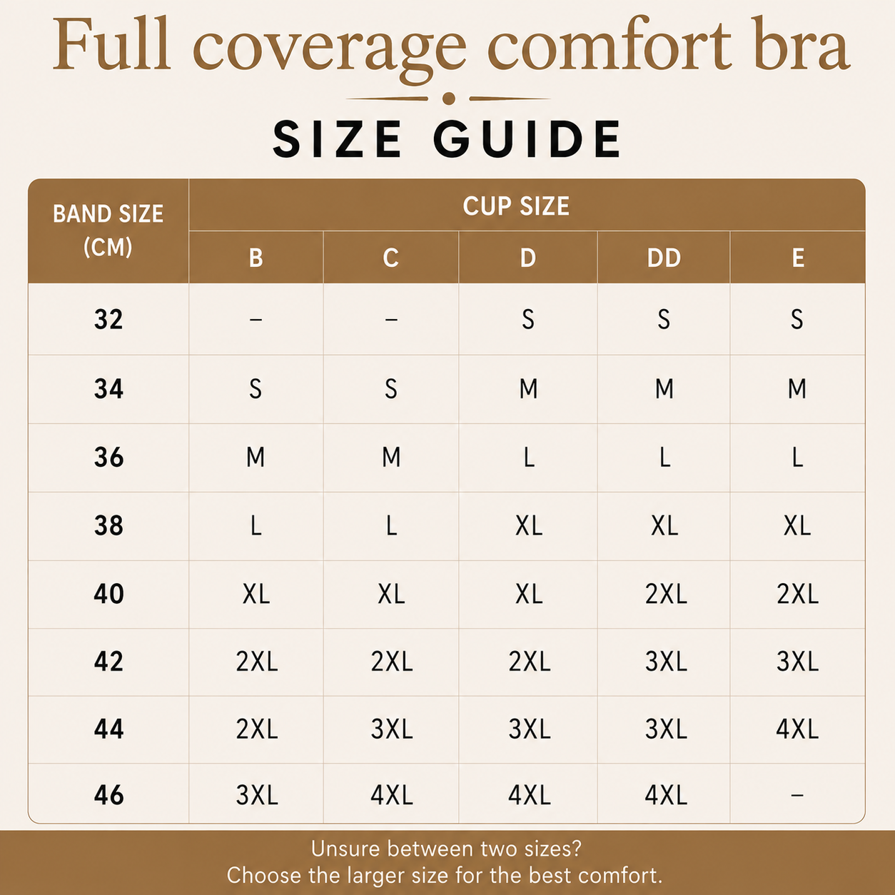 Full coverage comfort bra