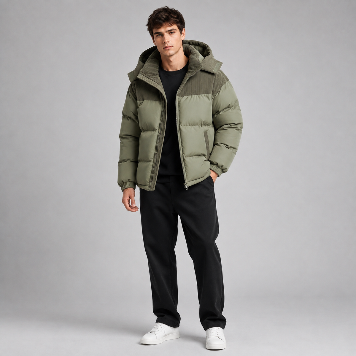 Men's Oversized Hooded Puffer Jacket