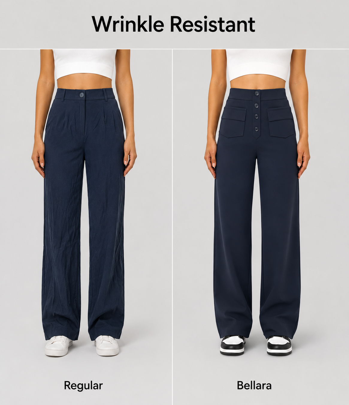 Bellara Flex™ | High-Waisted Stretch Trousers with Pockets