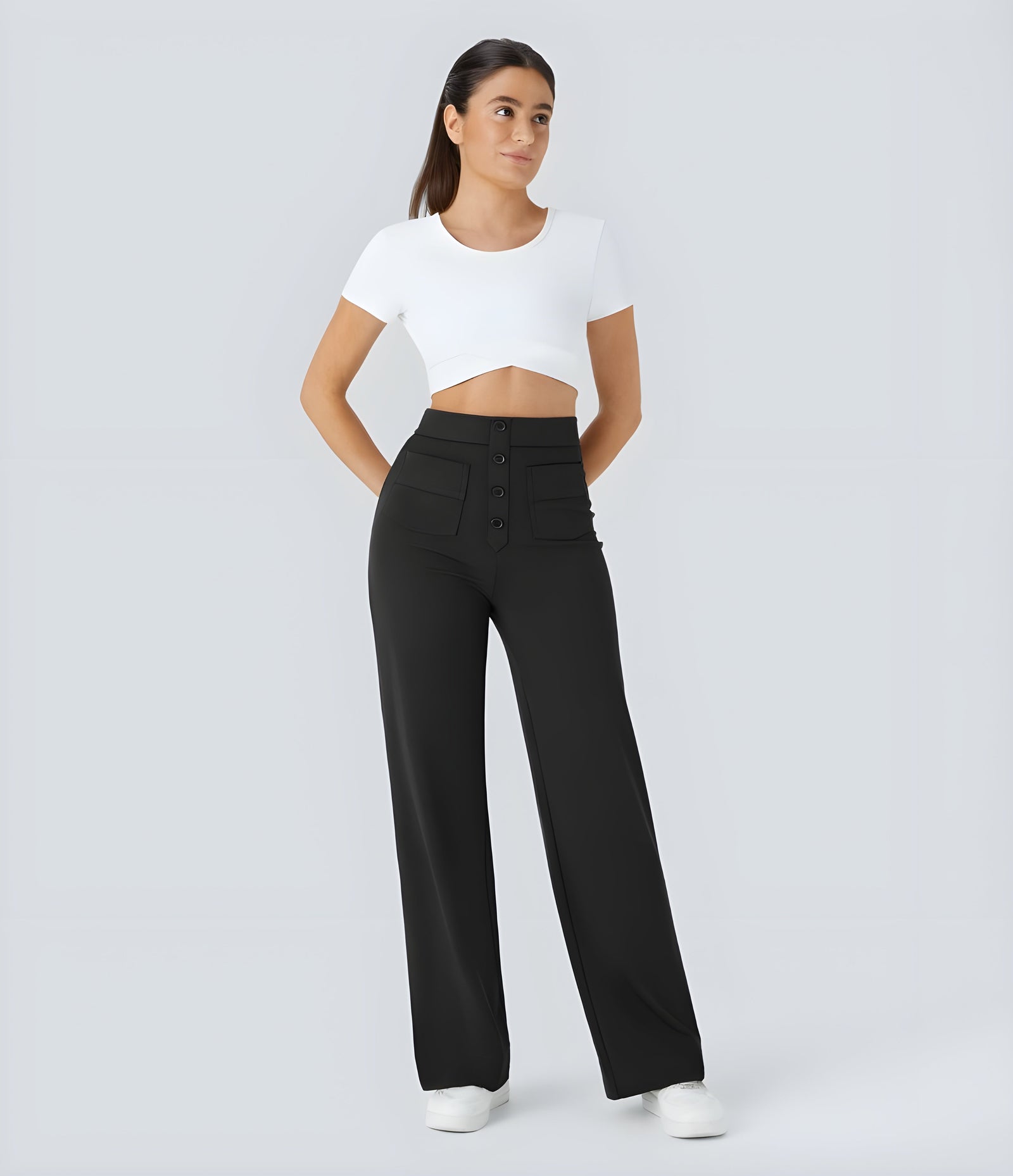 Bellara Flex™ | High-Waisted Stretch Trousers with Pockets