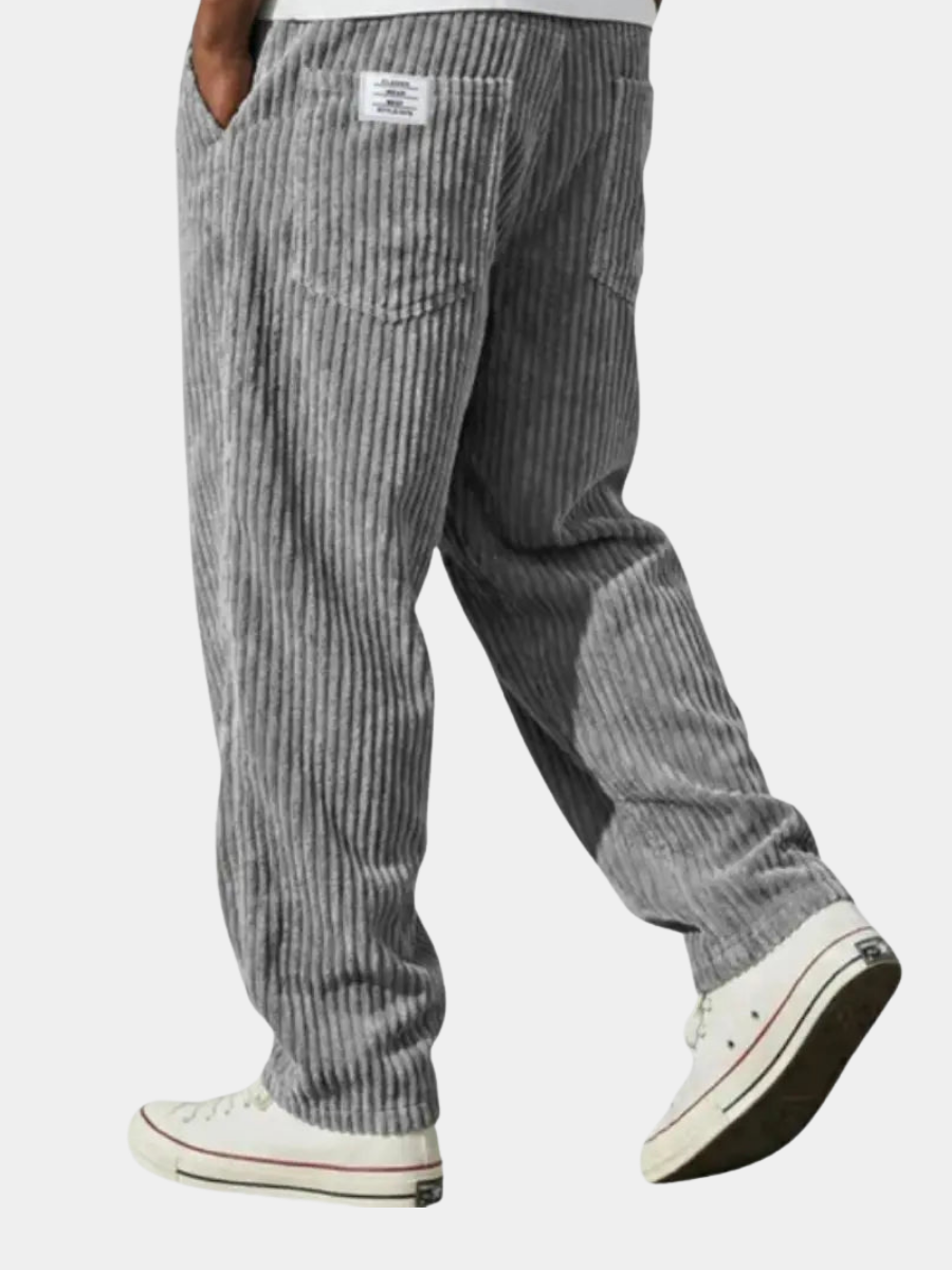 Men's Relaxed Corduroy Trousers with Drawstring Waist