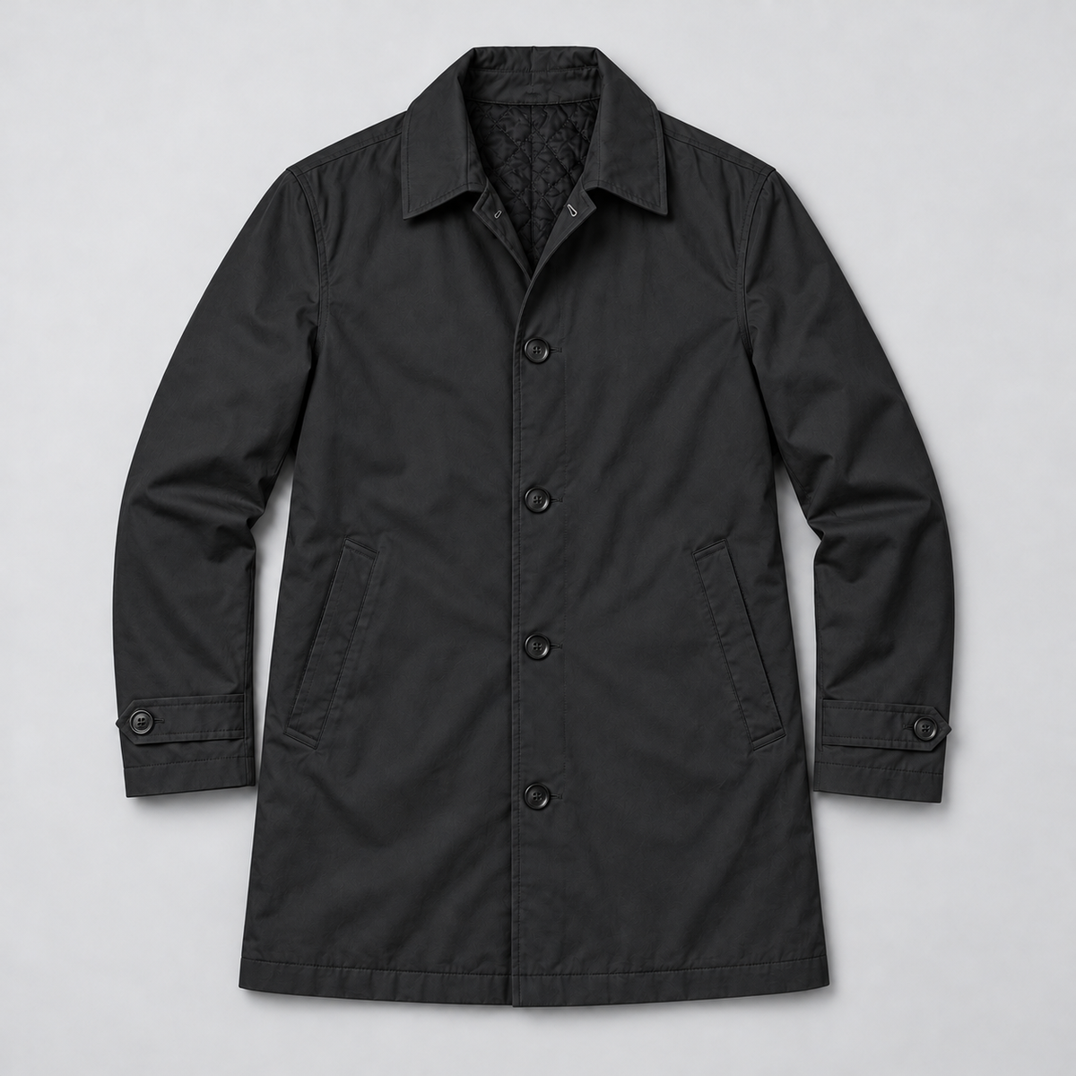 Men's Tailored Longline Coat with Button Front
