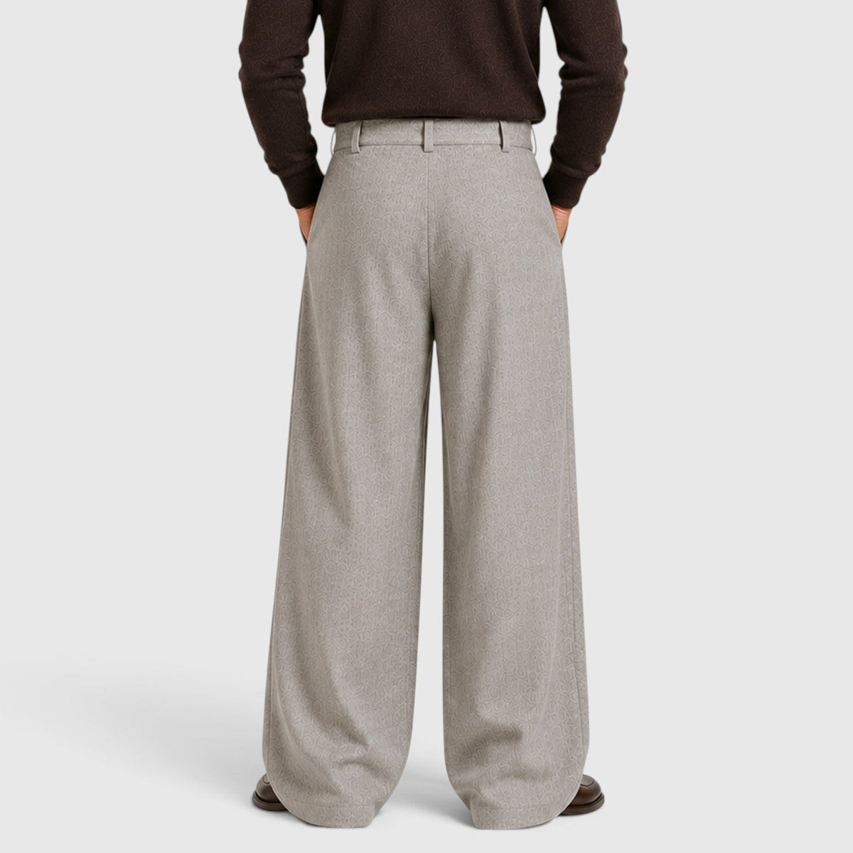 Men's Straight-Leg Pleated Tailored Trousers